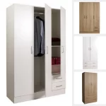 Mobile armadio in due colori  da 81,9 o 119,3 cm con 2 cassetti e con 2 o 3 ante CMP113