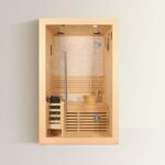 Sauna finlandese 120×105 cm 2 posti led cromoterapia radio bluetooth SA047