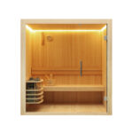 Sauna finlandese per due persone 120x120 cm stufa led cromoterapia bluetooth SA103