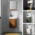 Arredo bagno mobile sospeso Nikita 40x22 cm disponibile in 3 colori specchio incluso