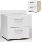 Mobile comodino con 2 cassetti da 40x40xH42 cm a scelta tra due finiture CMP129