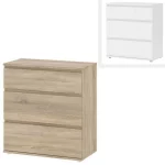 Mobile comò in due colori da 77x40xH84 cm con 3 cassetti CMP131