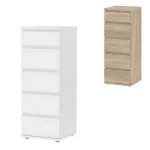 Mobile cassettiera salvaspazio da 40x40xH107 cm in due colori con 5 cassetti CMP132