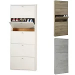 Mobile scarpiera 65x15xH164 cm con 5 ante a ribalta disponibile in 3 finiture CMP134