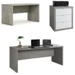 Scrivania disponibile in due misure colore cemento anche con cassettiera SCV0012