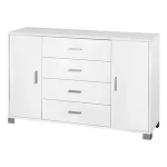 Arredo multiuso bianco da 136x41 cm completo di 2 ante e 4 cassetti CMP139