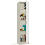 Arredo colonna multiuso da 37xH180 cm bianca completa di ripiani CMP142