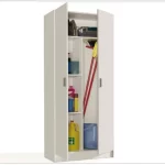 Arredo multiuso da 73x37 cm bianco 2 ante completo di  ripiani e vano porta scope CMP143