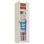 Arredo multiuso armadietto bianco da 59x37xH180 cm 2 ante completo di ripiani CMP145