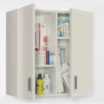 Mobile pensile a due ante da 59x27 cm bianco completo di ripiani CMP146