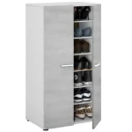 Arredo scarpiera completo di 2 ante da 55x36 cm bianco-cemento con 6 ripiani CMP150