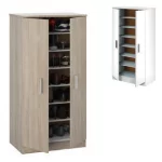 Arredo scarpiera in due colori da 55x36xH108 cm completa di 6 ripiani e due ante CMP151