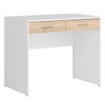 Scrivania da 100x60 cm bianca comprensiva di due cassetti color rovere SCV0020