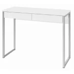 Scrivania bianco lucido da 102x40 cm completa di 2 cassetti SCV0021