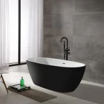 Vasca da bagno freestanding da 170x81 cm colore nero opaco con interno bianco VA157