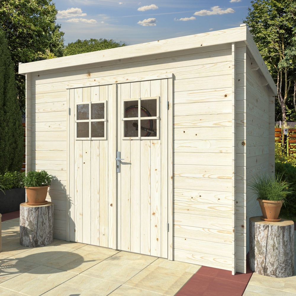 1 Casetta da esterno 260x260 cm in legno di abete disponibile con o senza pavimento CL067