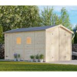 Casetta in legno da esterno 273x370 cm con 2 porte 2 finestre e pavimento incluso CL072