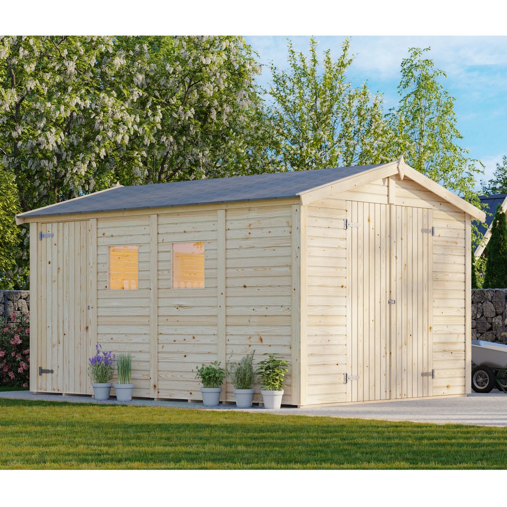 1 Outdoor wooden house 273x370cm with 2 doors, 2 windows and floor included CL072