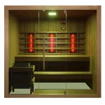 Sauna combinata infrarossi-finlandese da 200x150 cm per 4-5 persone comprensiva di cromoterapia e bluetooth SA087
