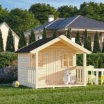 Wooden outdoor playhouse for children 180x112cm CL076
