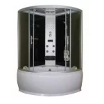 Box doccia idromassaggio comprensivo di vasca semicircolare da 130x130 cm completo di bagno turco e radio CA104