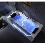Vasca da bagno da 170x80 cm completa di 30 idrogetti ad aria e acqua riscaldatore bluetooth e Led VA158