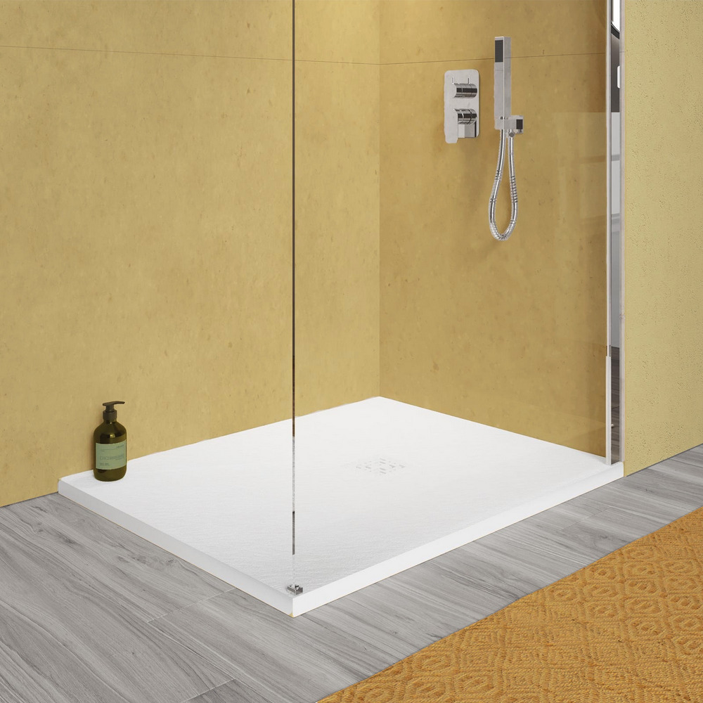 1 Piatto doccia in resina bianco disponibile in diverse misure effetto pietra anti-scivolo TA037
