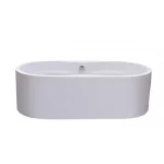 Vasca da bagno ovale da 170x80 cm freestanding design contemporaneo finitura bianca VA162