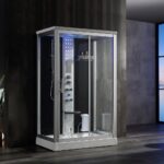 Box cabina idromassaggio 120x80 cm cromoterapia radio e bluetooth CA110
