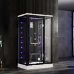 Box doccia idromassaggio 110x80 cm con cromoterapia bagno turco e radio CA111