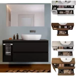Arredo bagno modello "Tiger3" cm 130 in 4 colori con cassetti e vani o ante o toletta