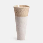 Lavandino per centro stanza da 46xH90 cm in pietra crema finitura bocciardata satinata LV95