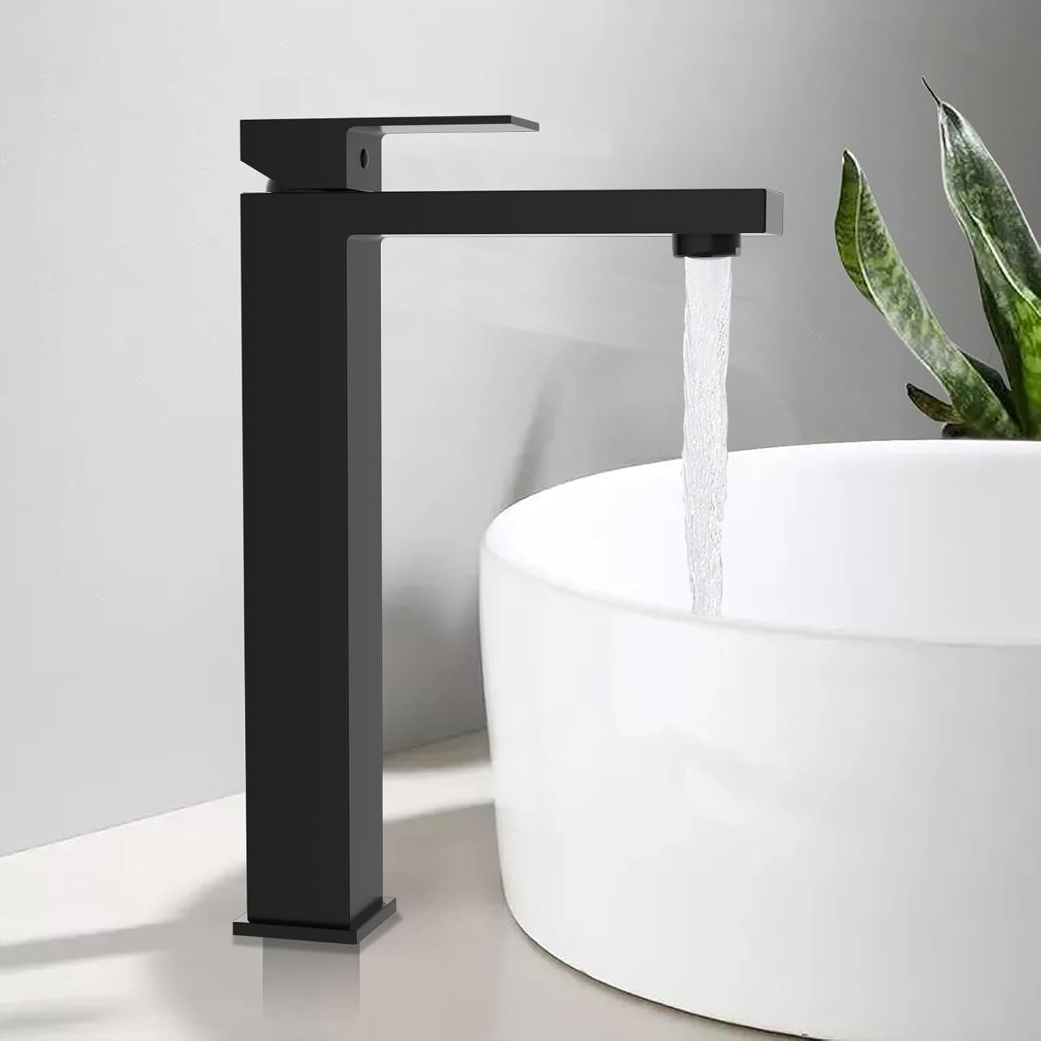 1 High neck mixer tap for basin in black color RB158