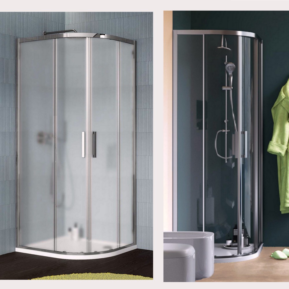 1 Box Doccia 70x90 cm semicircolare vetro anticalcare trasparente o opaco altezza 195 cm B88
