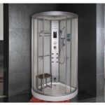 Box doccia idromassaggio 90x90 cm semicircolare 6 getti bagno turco radio e led CA107