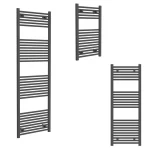 Termoarredo tubolare lineare realizzato in acciaio con finitura antracite in diverse dimensioni TEA008