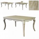Tavolo da pranzo rettangolare colore legno naturale allungabile da 160 a 200 cm TV030