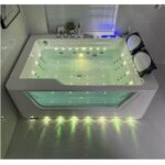 Vasca idromassaggio 170x120 cm 2 posti cromoterapia e riscaldatore 50 getti VA166