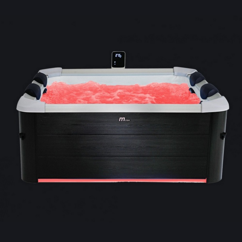1 Minispa idromassaggio 148 getti 180x180 cm 8 posti led cromoterapia riscaldatore copertura inclusa MI074