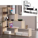 Arredo libreria da 145x29x145 cm disponibile in due colori completo di ripiani a giorno CMP096