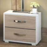 Arredo comodino con 2 cassetti da 52x36xH43 cm bianco e olmo CMP102