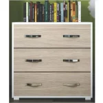 Arredo comò da 91x45xH81 cm completo di 3 cassetti colore bianco e olmo CMP103