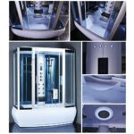 Box doccia idromassaggio con vasca 170x90 cm bluetooth radio cromoterapia CA108