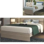 Letto modello "Heidi" singolo da 85x200 o matrimoniale da 171x200 cm struttura realizzata in legno color olmo