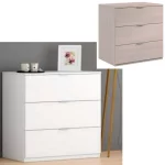 Arredo comò da 77x38xH80 cm in due colori 3 cassettoni con maniglia CMP106