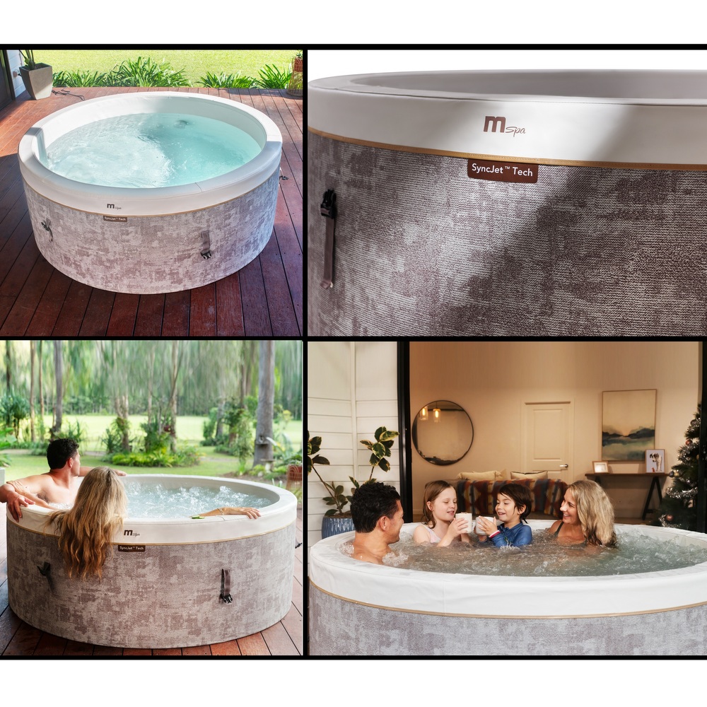12 Minispa idromassaggio effetto textile rotonda 180 cm 136 getti cromoterapia e riscaldatore MI076