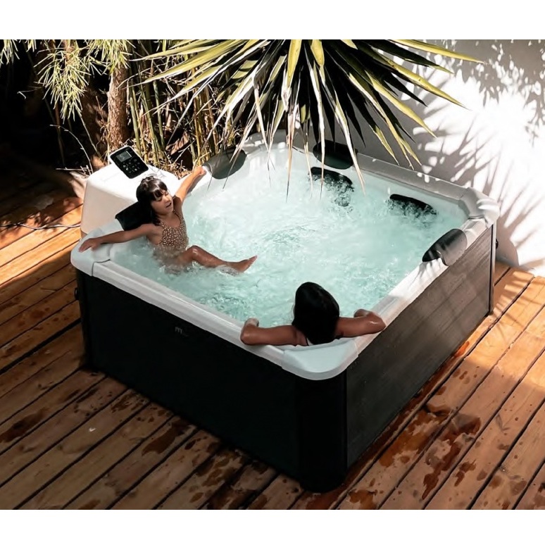 16 Minispa idromassaggio 148 getti 180x180 cm 8 posti led cromoterapia riscaldatore copertura inclusa MI074