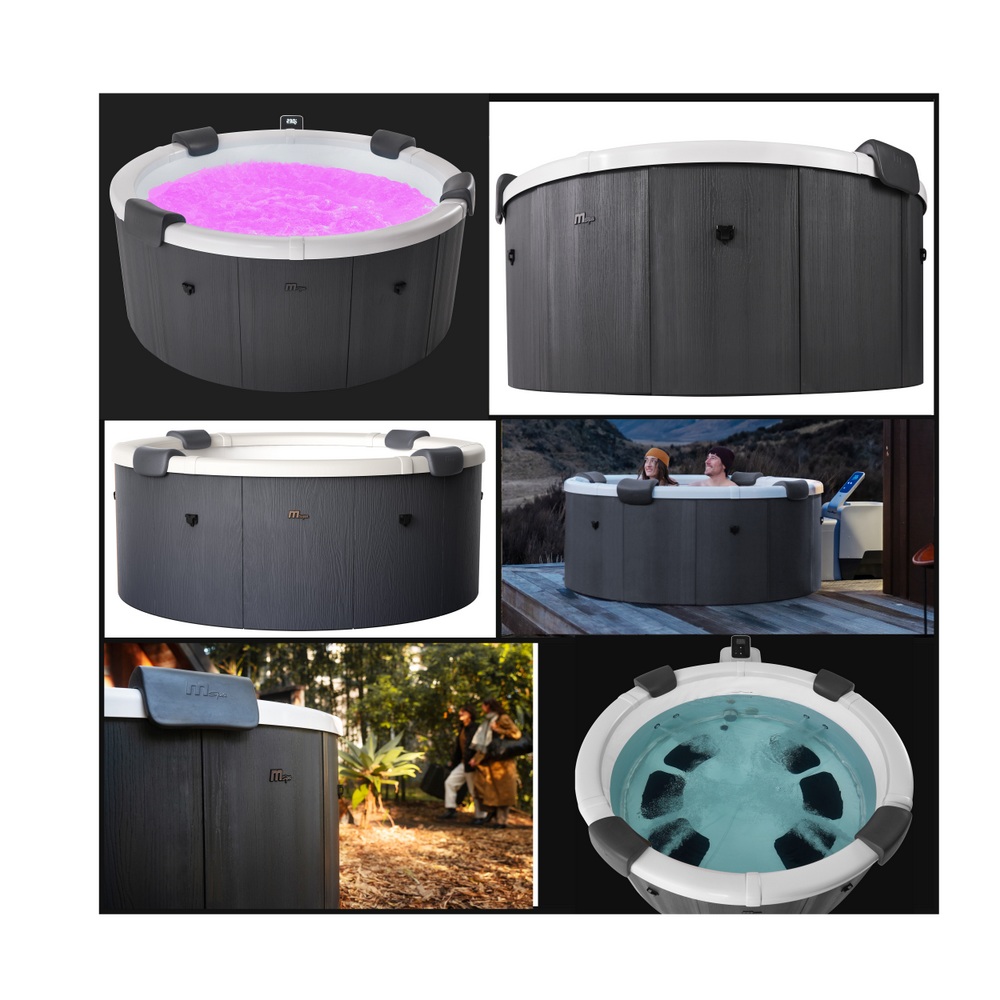 17 Minispa idromassaggio 6 posti 138 getti 182 cm color grigia o marrone MI075