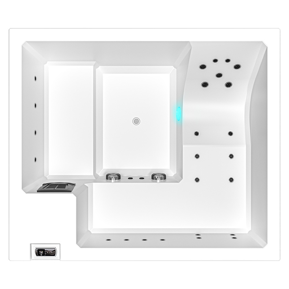 2 Minispa idromassaggio 25 getti 210x180 cm con riscaldatore 3 posti cromoterapia MI071