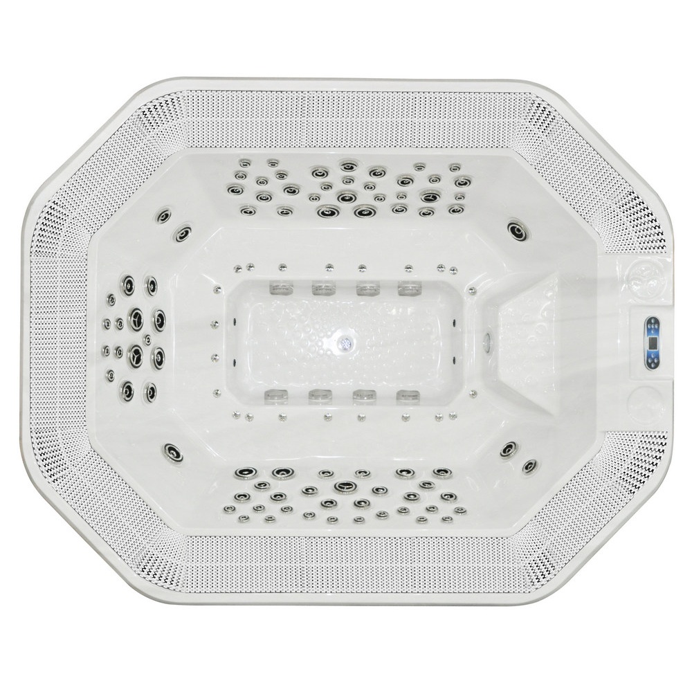 2 Minispa idromassaggio 300×240 da esterno 8-12 posti con 98 idrogetti cromoterapia e riscaldatore MI072